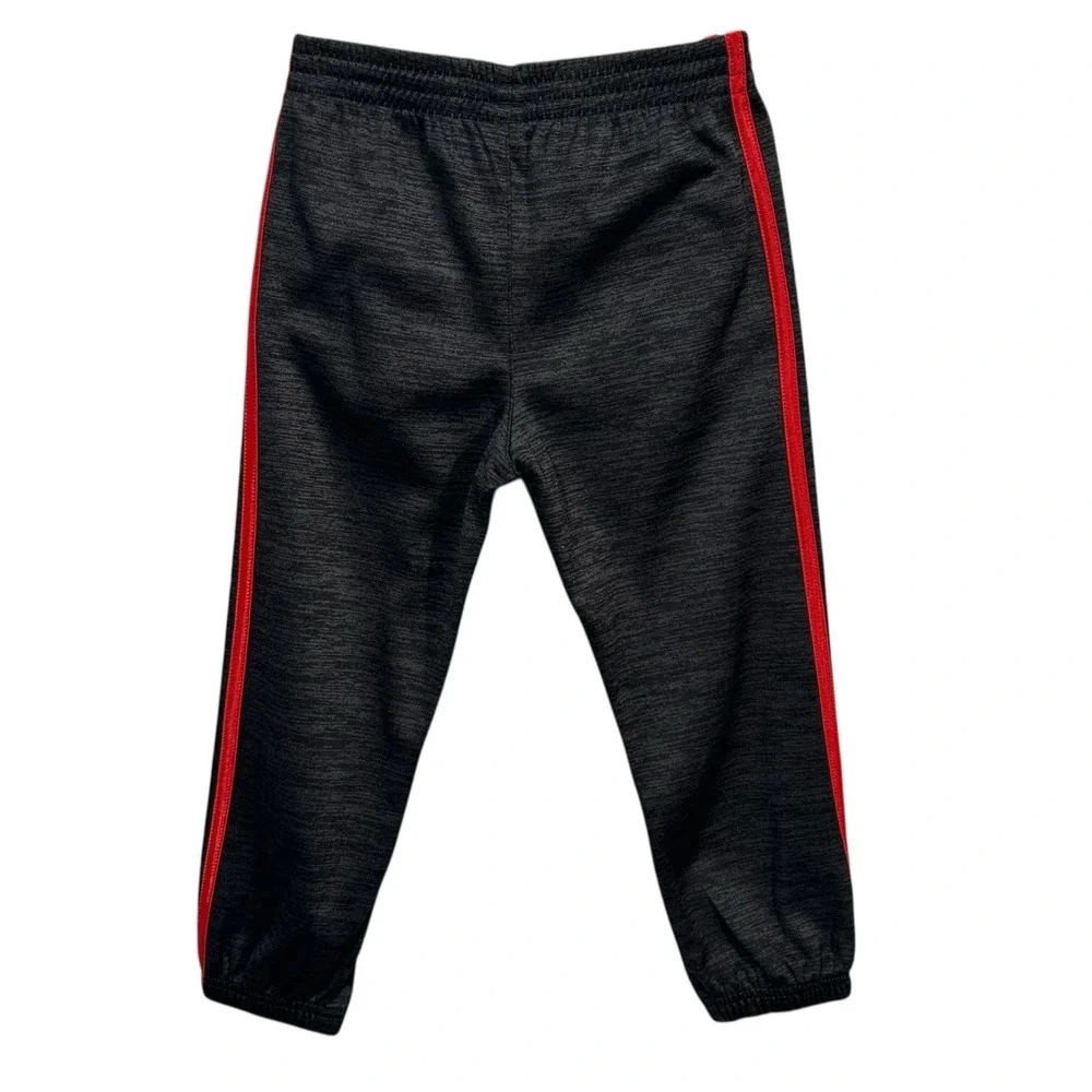 Adidas Toddler Boys Fleece‎ Track Hooded Jacket & Pants Set Size 4T Gray Red